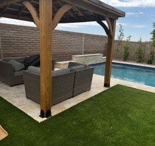 Backyard pergola